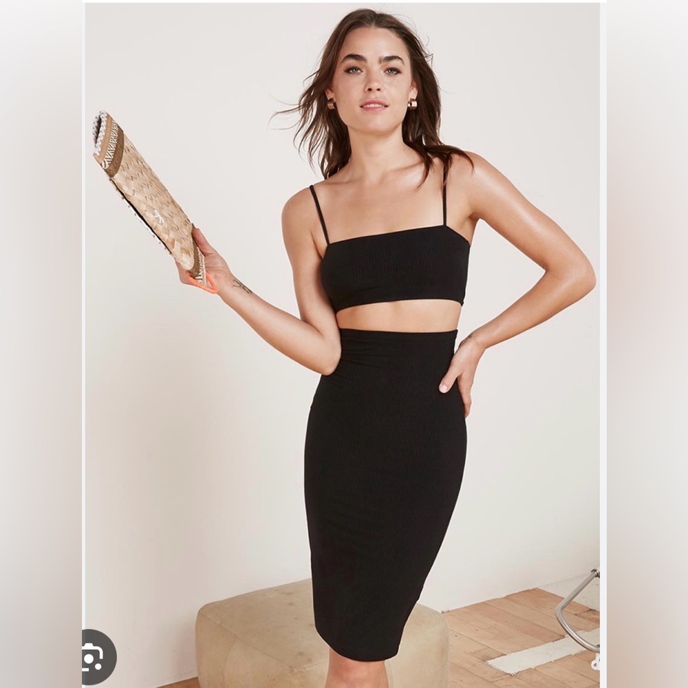 Reformation Moss Terracotta Skirt crop top Set XS - Picture 9 of 14